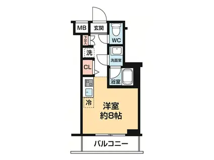 ARCOBALENO KAWASAKI ウエスト(ワンルーム/4階)の間取り写真