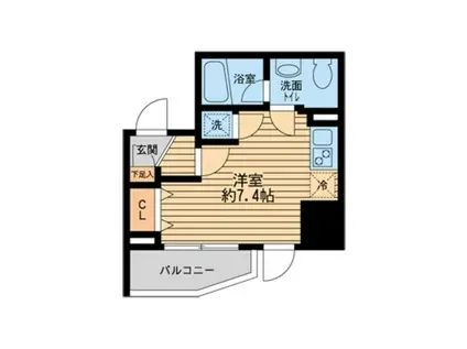 ライブコート草加(ワンルーム/6階)の間取り写真