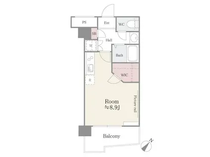 アルテーヌ新横浜(ワンルーム/7階)の間取り写真