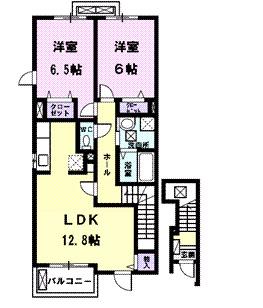 プレジールM(2LDK/2階)の間取り写真