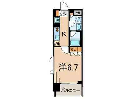 LASANTE 千駄木(1K/11階)の間取り写真