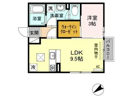 GLANZ-K(1LDK/1階)の間取り写真