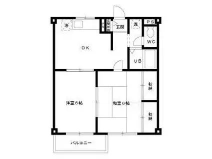 エステートピア青山(2DK/3階)の間取り写真