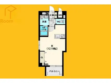 FLORA東中野(ワンルーム/1階)の間取り写真