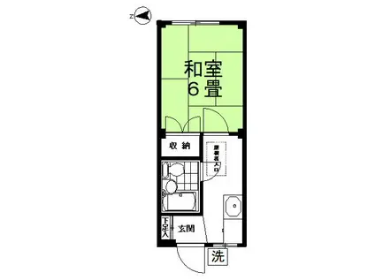 東急田園都市線 三軒茶屋駅 屋根裏有 収納スペース有 駐輪場代込(1K/2階)の間取り写真