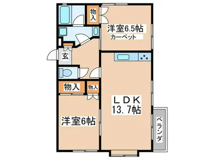 マウンテンハイツ永山(2LDK/2階)の間取り写真