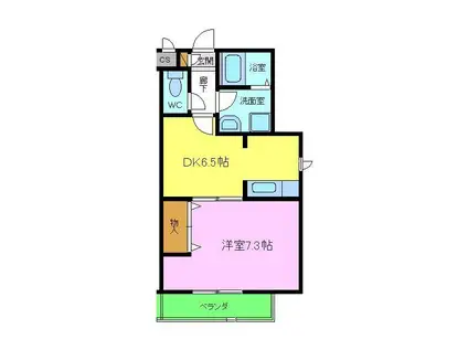 メゾンドオーブ(1DK/1階)の間取り写真