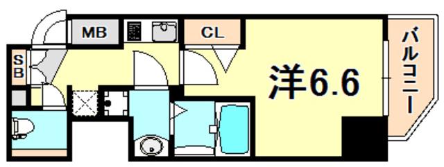 プレサンス神戸元町ミューズ(1K/7階)の間取り写真