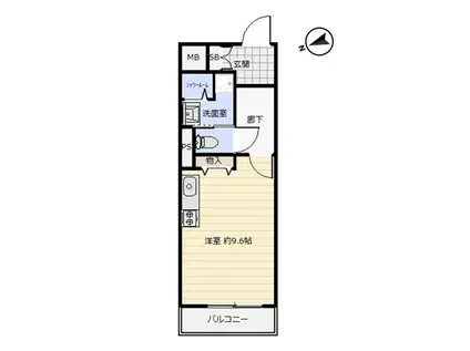 ライオンズマンション荒町第2(ワンルーム/3階)の間取り写真