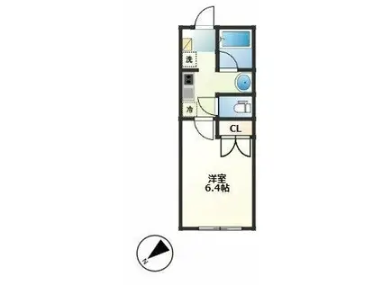 PLUME四街道(1K/1階)の間取り写真