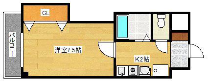 関本大町ビル(1K/3階)の間取り写真