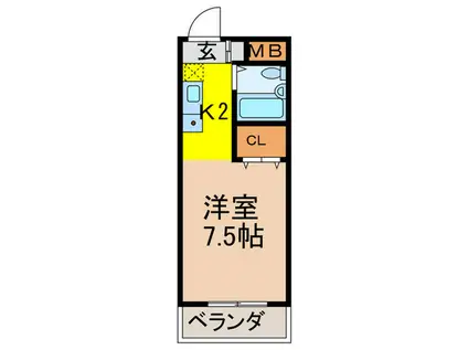 ラビアン上石神井(1K/1階)の間取り写真