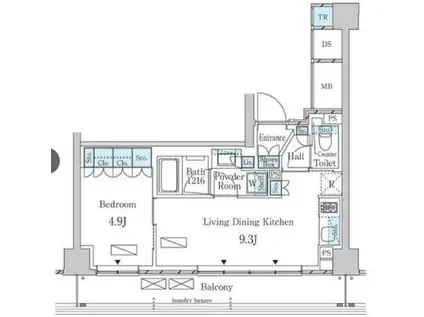 ラティエラ武蔵小杉(1LDK/2階)の間取り写真