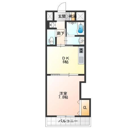 アール26(1DK/4階)の間取り写真