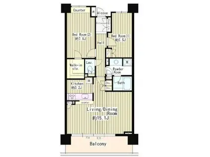 クラッサ目黒(2LDK/2階)の間取り写真