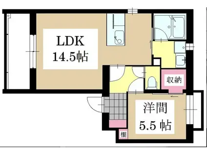 SERENO 101(1LDK/1階)の間取り写真