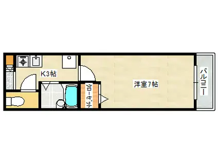 セフィラ中央(1K/2階)の間取り写真