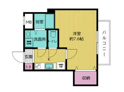 モン・シャトー松庵(1K/1階)の間取り写真