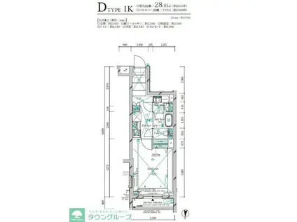 ガリシア千鳥町II(1K/4階)の間取り写真