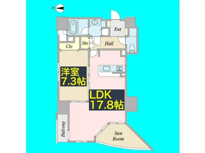 プロシード金山Ⅱ(1LDK/4階)の間取り写真