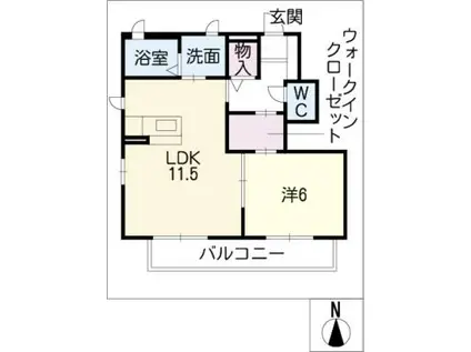 コンフォート・ヴィラ(1LDK/1階)の間取り写真