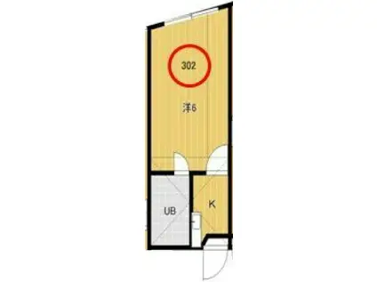 シャトールヴィラ中野(1K/3階)の間取り写真