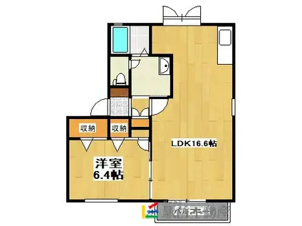 コーポウォームライフ  A棟(1LDK/2階)の間取り写真