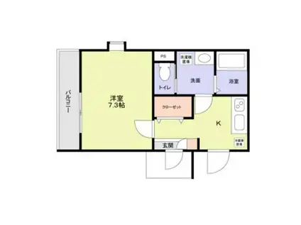 FOREST ウエスト(1K/2階)の間取り写真