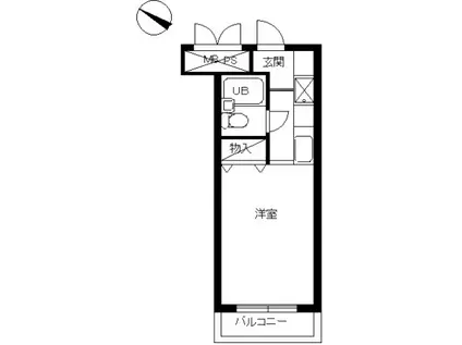 スカイコート宮崎台第3(ワンルーム/2階)の間取り写真