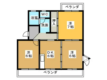 アスティ黒田(3DK/3階)の間取り写真