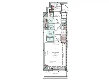 コンシェリア清澄白河 THE RESIDENCE(1K/2階)の間取り写真