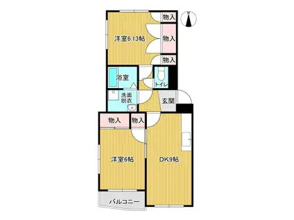 メゾン松崎(2DK/1階)の間取り写真