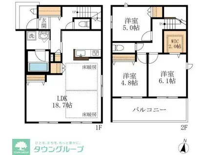 ヘーベルメゾン M(3LDK/1階)の間取り写真