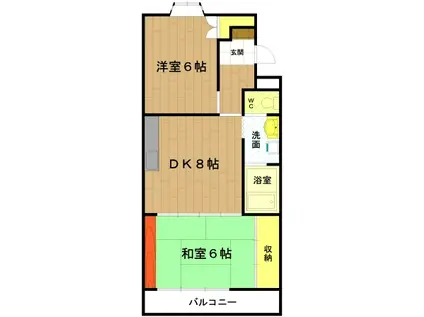 松月マンション(2DK/4階)の間取り写真