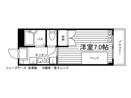 レジデンスジュネス(1K/1階)の間取り写真