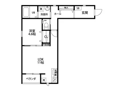 ベレーザ亀田駅前(1LDK/3階)の間取り写真