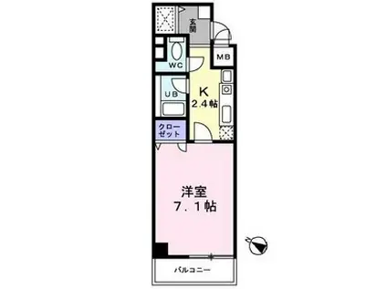 コートSK(1K/4階)の間取り写真