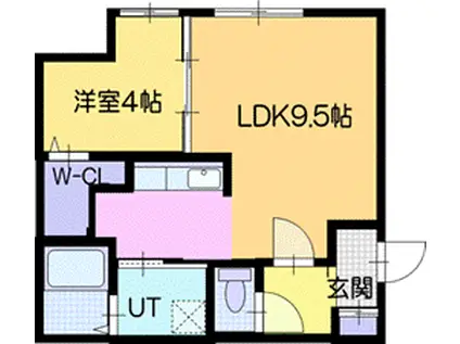 ALPHA本郷通2(1LDK/1階)の間取り写真