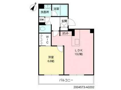 シャーメゾン優蒼(1LDK/2階)の間取り写真