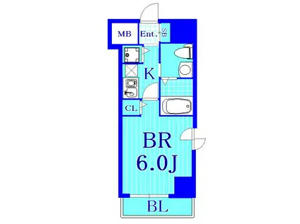 グリフィン横浜・ベイブリーズ(1K/7階)の間取り写真