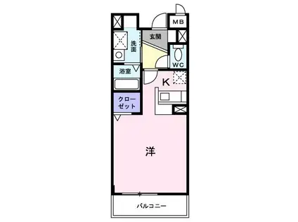 セルフィール西原(ワンルーム/2階)の間取り写真