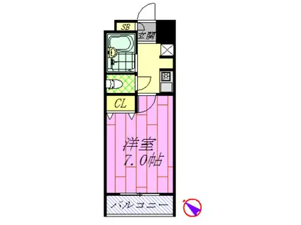 クオーレプロバンス南行徳(1K/4階)の間取り写真