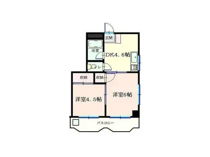 サンライズ二上(2DK/3階)の間取り写真