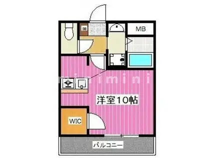 パレス長嶺(ワンルーム/2階)の間取り写真