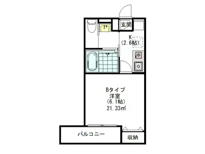 堀江3丁目(1K/3階)の間取り写真