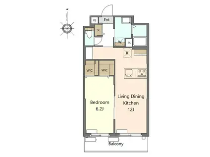 HEBEL BUILDS HANEDA(1LDK/7階)の間取り写真