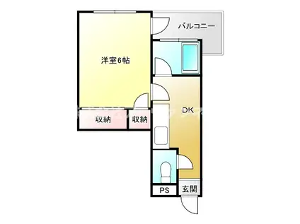 富士ビル(1DK/3階)の間取り写真