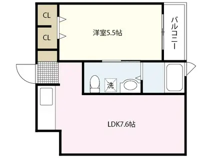 リーベ上東雲(1LDK/2階)の間取り写真