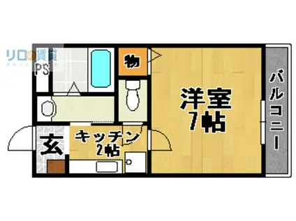 デイジー(1K/1階)の間取り写真