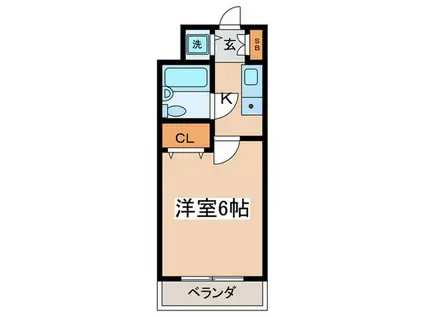 アーバンオアシス(1K/3階)の間取り写真